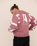 Men oversized rose sweatshirt back view