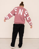 Men oversized rose sweatshirt back view