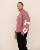 Men oversized rose sweatshirt side view