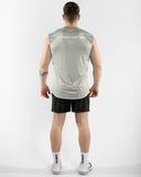 men grey tank back view