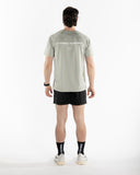 men grey t shirt back view