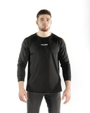 men black t shirt long sleeve front view