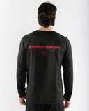men black&red t shirt long sleeve back view