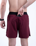 homme short rouge view
