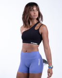 women violet short view