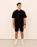 Front view of stensed training oversized t-shirt 