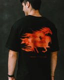 T-shirt oversized stensed Ghost Mustangs
