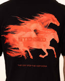 T-shirt oversized stensed Ghost Mustangs