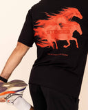 T-shirt oversized stensed Ghost Mustangs