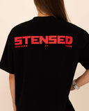 T-shirt oversized stensed Mindset rouge