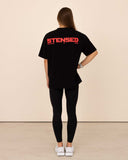 T-shirt oversized stensed Mindset rouge