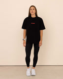 T-shirt oversized stensed Mindset rouge