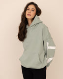 Women oversized green hoodie front view