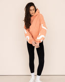 Women oversized orange hoodie front view