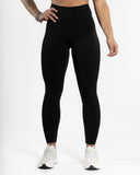 Women black legging front view