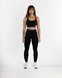 Women black legging front view