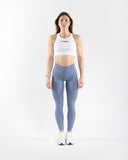 Women blue legging front view