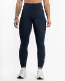 Women blue legging front view