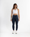 Women blue legging front view