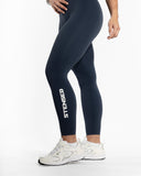 Women blue legging side view