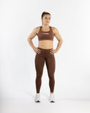 Women brown legging front view
