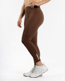 Women brown legging side view