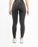 Women charcoal legging pocket back view