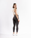 Women charcoal legging pocket back view