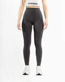 Women charcoal legging pocket front view