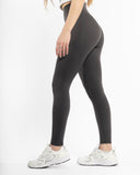 Women charcoal legging pocket side view