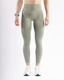 Women green legging pocket front view