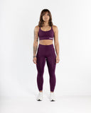 Women purple legging front view