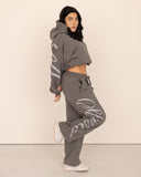 women oversized gris pantalon side view