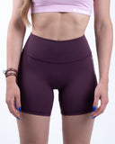 women purple short view