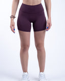 women purple short view