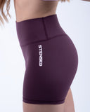 women purple short view