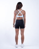Women bleu sport bra back view