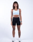 Women bleu sport bra front view