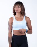 Women bleu sport bra front view