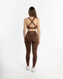 Women brown sport bra back view