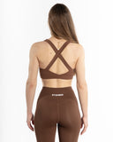Women brown sport bra back view