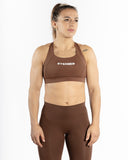 Women brown sport bra front view