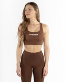 Women brown sport bra front view