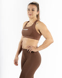 Women brown sport bra side view