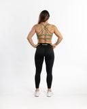 Women green sport bra back view