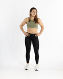 Women green sport bra front view