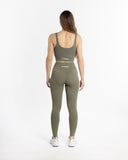 Women green sport bra sense back view