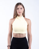 Women yellow sport bra view