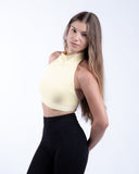Women yellow sport bra view