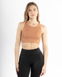 Women marron sport bra front view